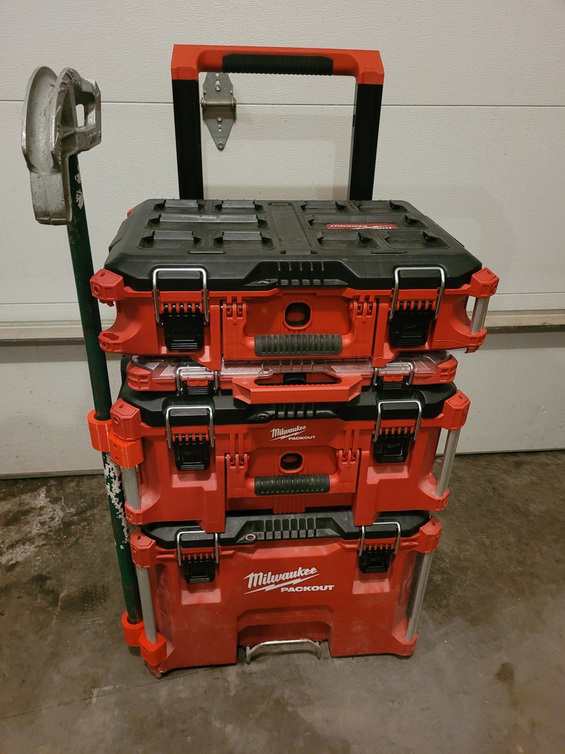 Milwookie Pipe Bender/ Broom Holder for Milwaukee Packout for 3/4" or 1" Bender - Accessories for Packout Toolbox