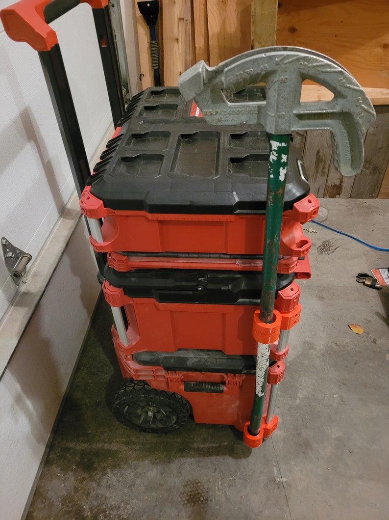 Milwookie Pipe Bender/ Broom Holder for Milwaukee Packout for 3/4" or 1" Bender - Accessories for Packout Toolbox
