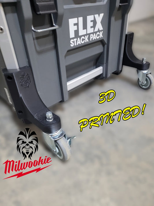 Flex Stack Pack Wookie Locking Wheels - Accessories for Stack Pack or Rolling Drawer Toolbox - Transport Your Tools in Style