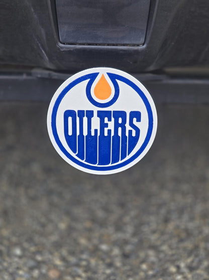 Edmonton Oilers Hitch Cover – Durable Plastic Accessory with Free Hitch Pin | Perfect Gift for Hockey Fans